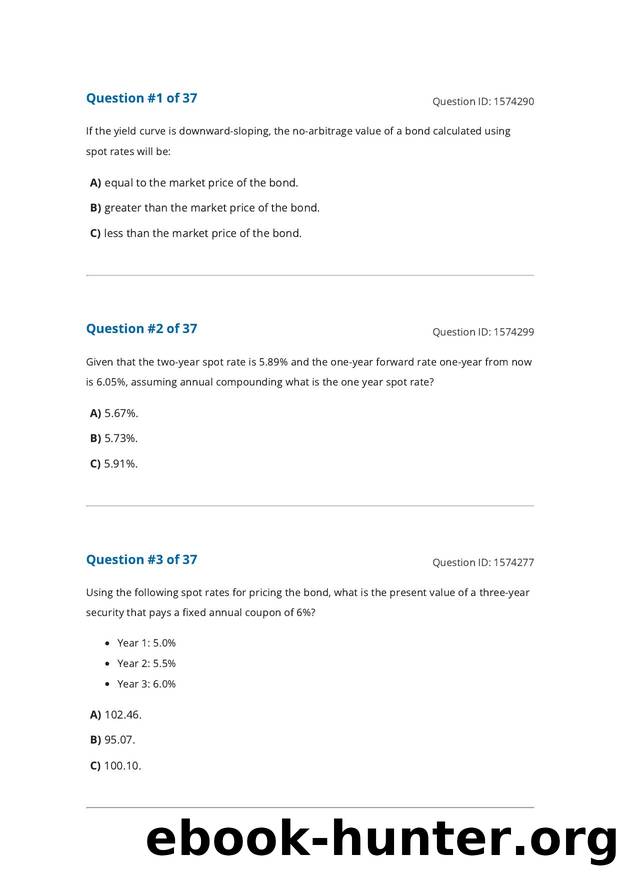 Reading 57 The Term Structure of Interest Rates- Spot, Par, and Forward Curves by Unknown
