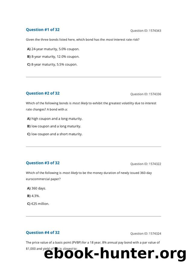 Reading 59 Yield-Based Bond Duration Measures and Properties by Unknown