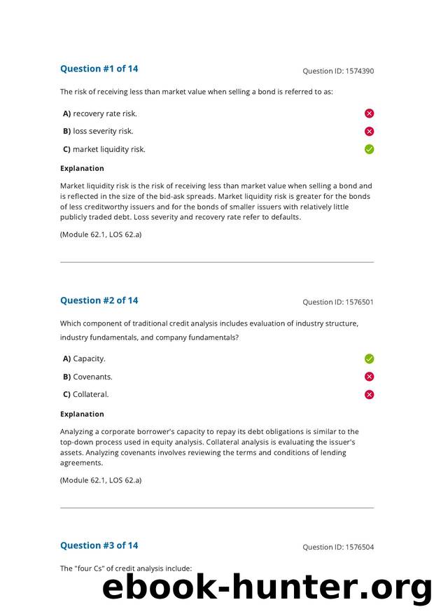 Reading 62 Credit Risk by Answers