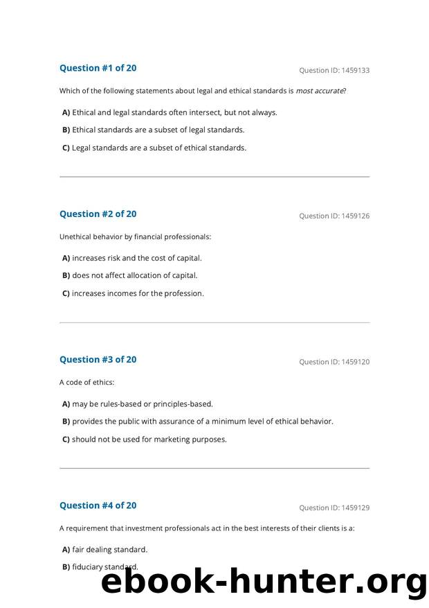 Reading 69 Ethics and Trust in the Investment Profession by Unknown