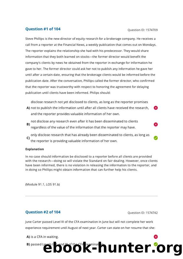Reading 91.1 Guidance for Standards I(A) and I(B) by Answers