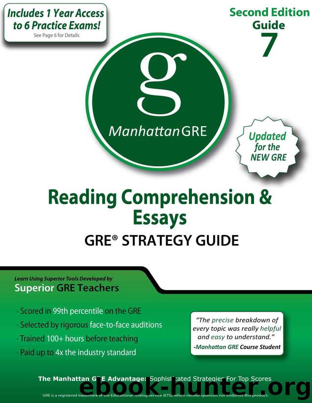 Reading Comprehension & Essays GRE Strategy Guide, 2nd Edition (Manhattan GRE Strategy Guides) by Manhattan GRE -