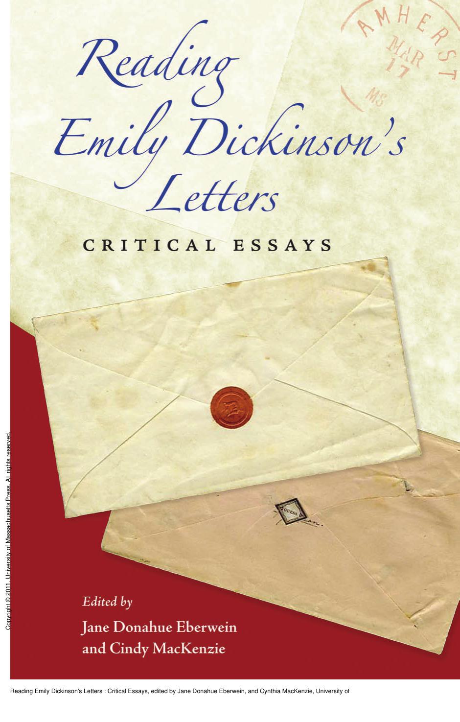 Reading Emily Dickinson's Letters : Critical Essays by Jane Donahue Eberwein; Cynthia MacKenzie; Marietta Messmer