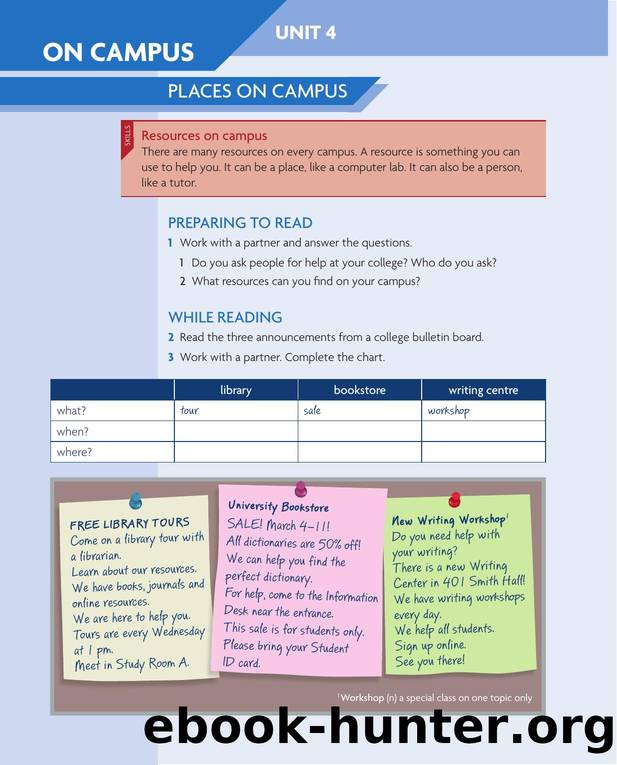 Reading and Writing 1 On Campus Unit 4 by Unknown