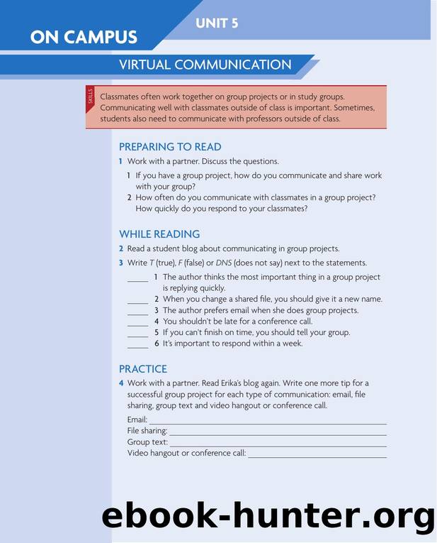 Reading and Writing 2 On Campus Unit 5 by Unknown