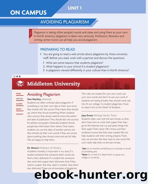 Reading and Writing 3 On Campus Unit 1 by Unknown