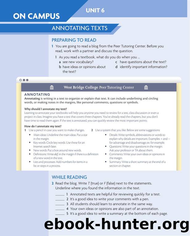 Reading and Writing 3 On Campus Unit 6 by Unknown
