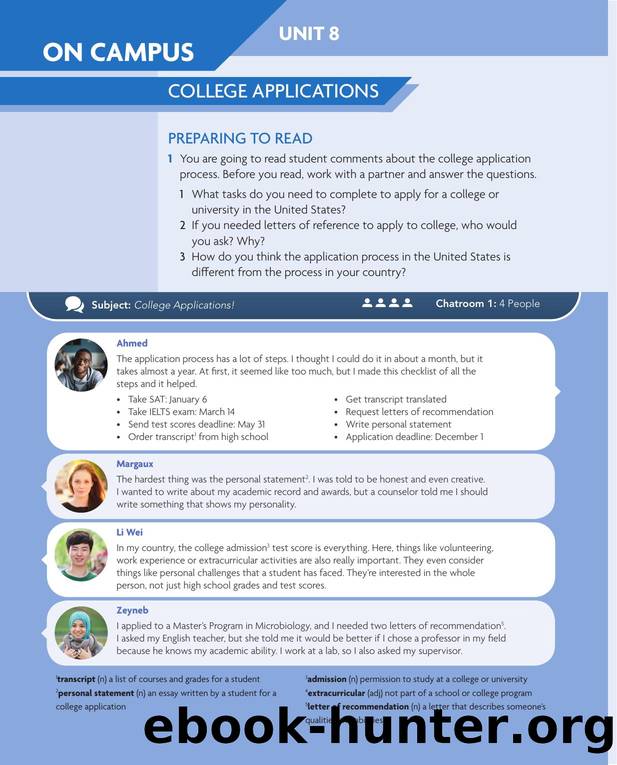 Reading and Writing 3 On Campus Unit 8 by Unknown