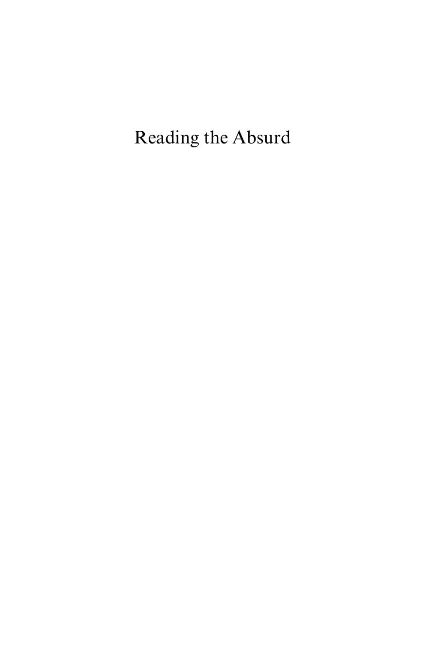 Reading the Absurd by Joanna Gavins