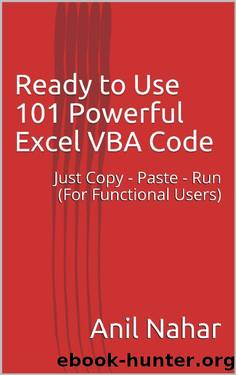 Ready to Use 101 Powerful MS Excel VBA Code: Increase Your Excel Productivity 10x by Anil Nahar
