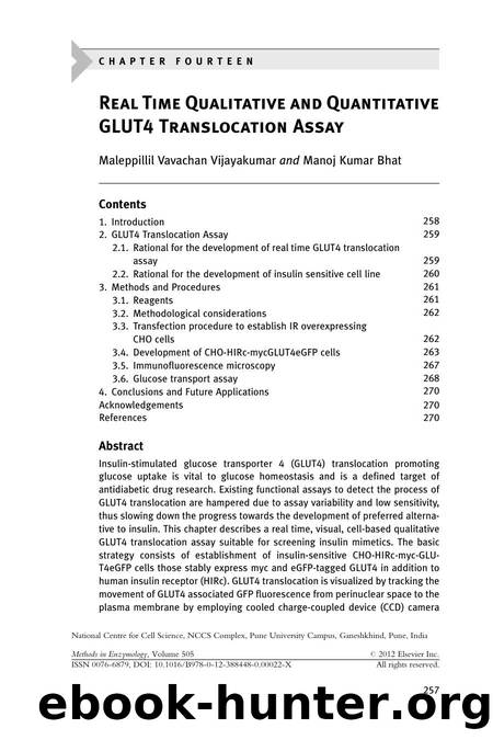 Real Time Qualitative and Quantitative GLUT4 Translocation Assay by Maleppillil Vavachan Vijayakumar & Manoj Kumar Bhat