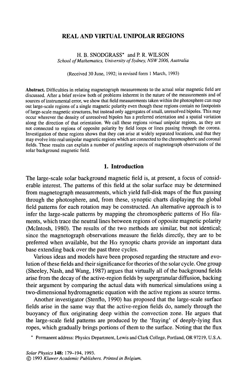 Real and virtual unipolar regions by Unknown