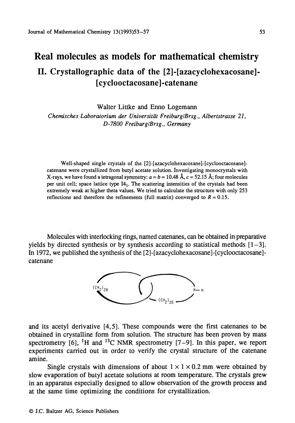 Real molecules as models for mathematical chemistry by Unknown