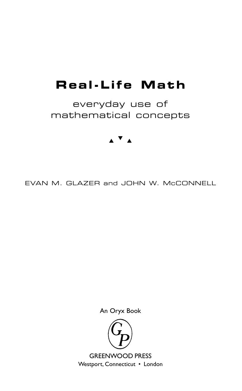Real-Life Math by Evan M. Glazer & John W. McConnell
