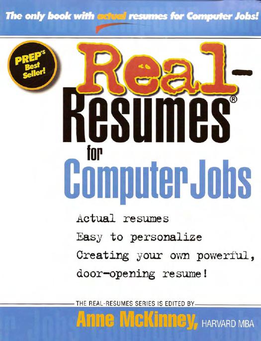 Real-Resumes for Computer Jobs by Anne McKinney