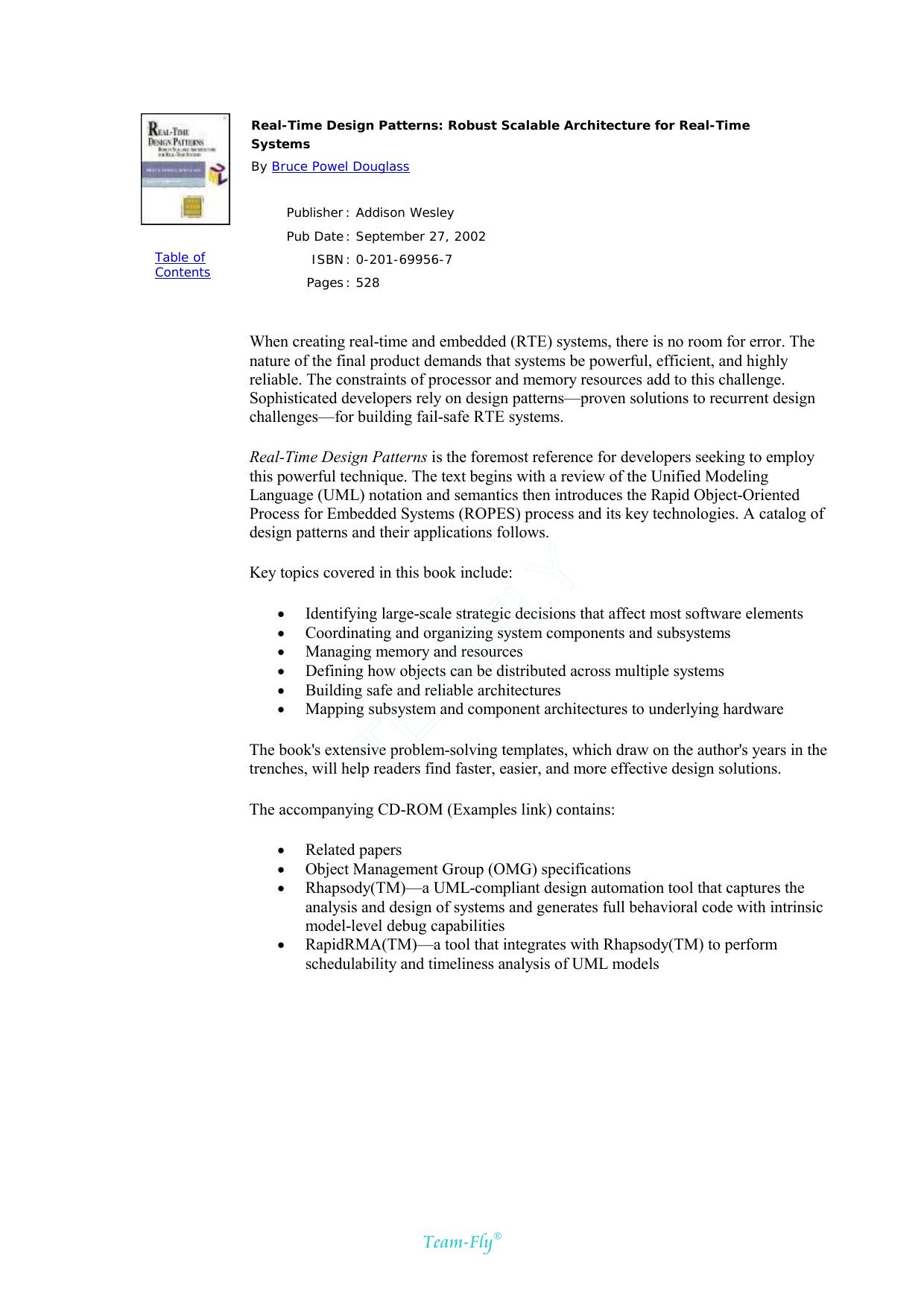 Real-Time Design Patterns: Robust Scalable Architecture for Real-Time Systems by Bruce Powel Douglass
