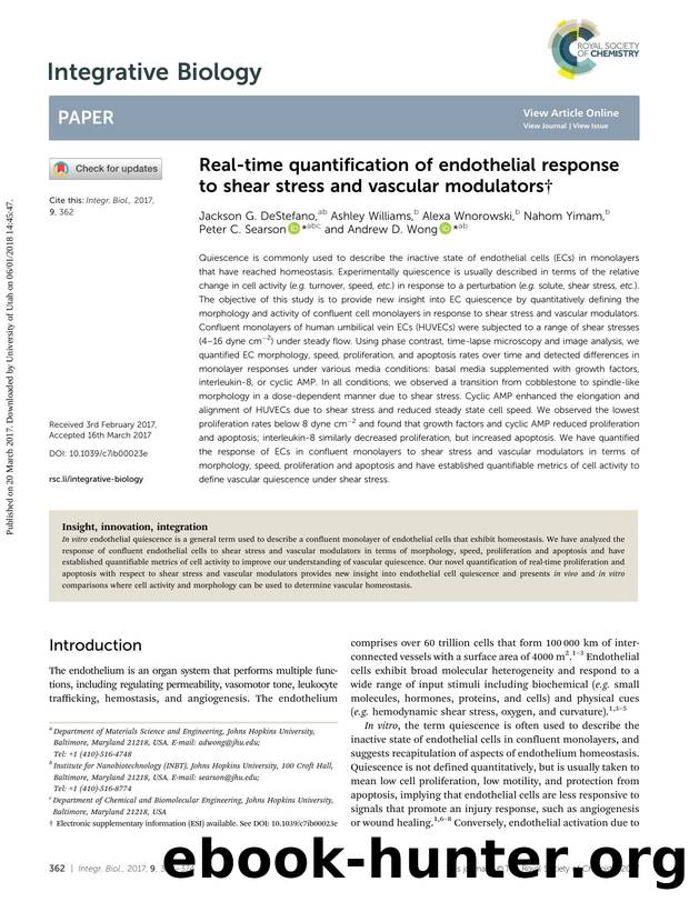 Real-time quantification of endothelial response to shear stress and vascular modulators by unknow