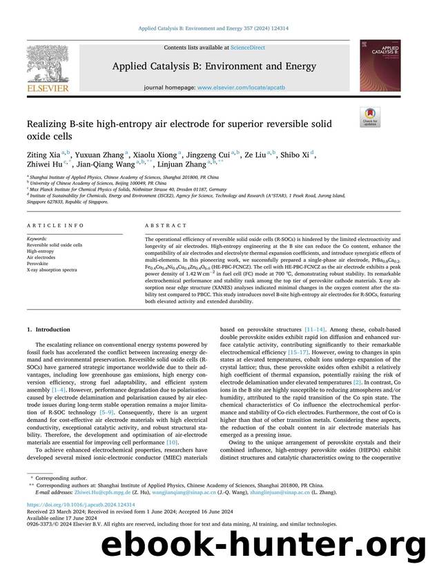Realizing B-site high-entropy air electrode for superior reversible solid oxide cells by unknow