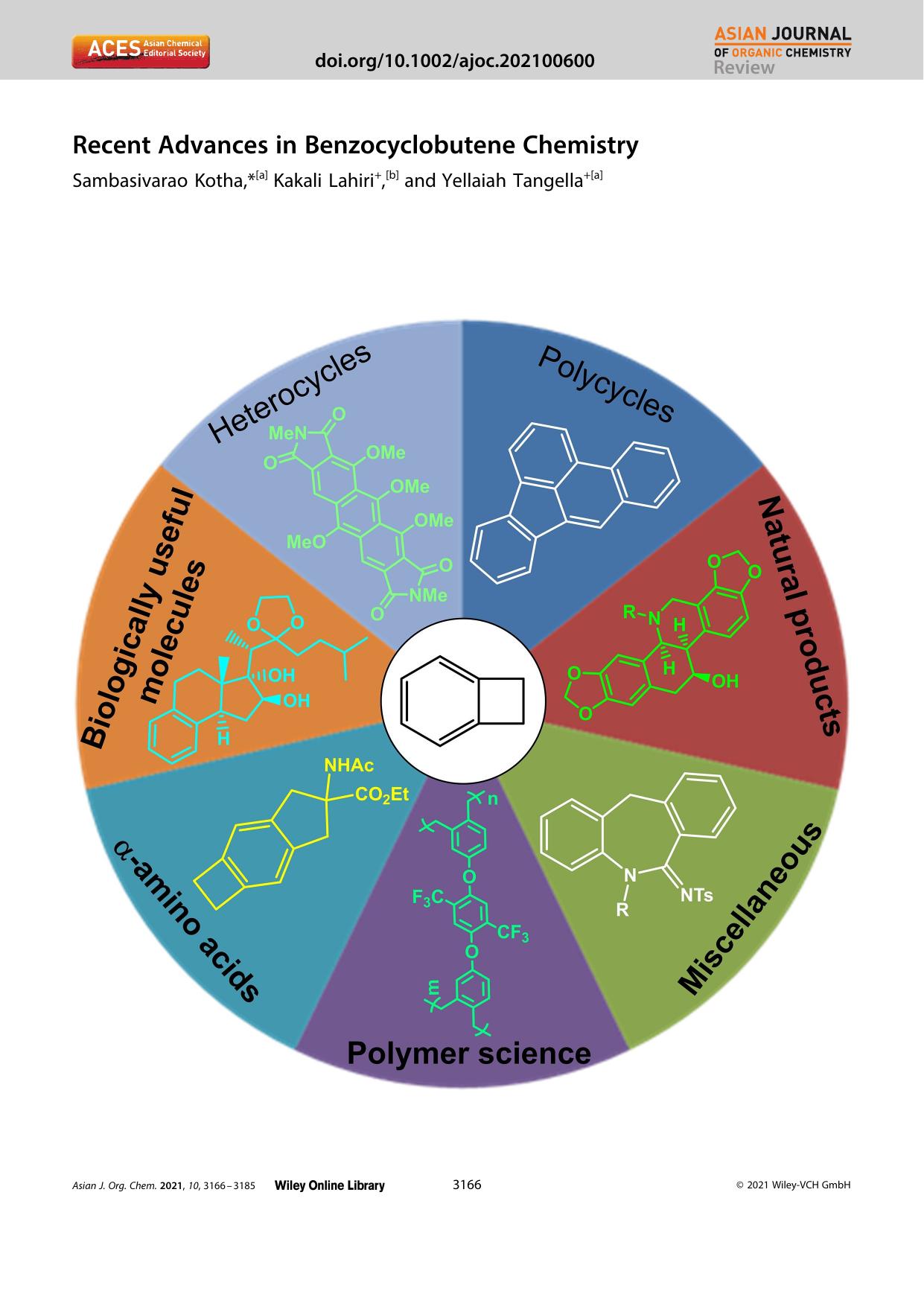 Recent Advances in Benzocyclobutene Chemistry by Unknown