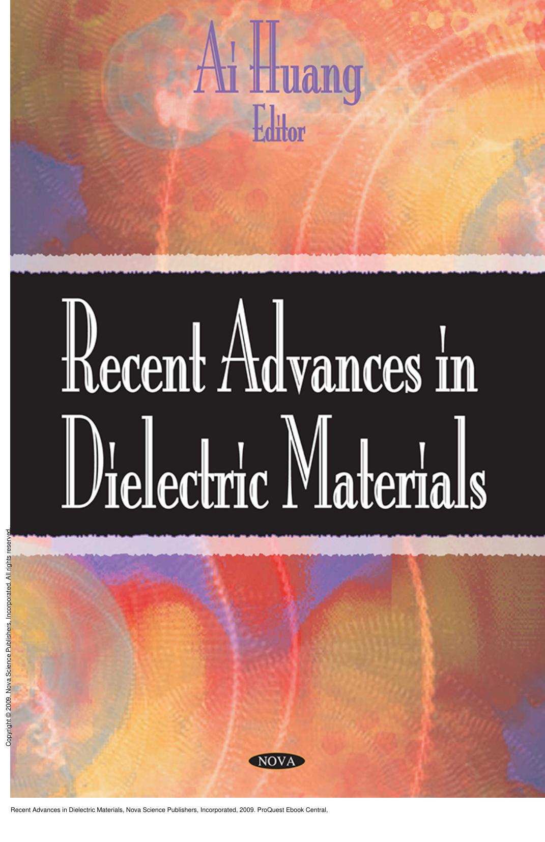 Recent Advances in Dielectric Materials by Ai Huang