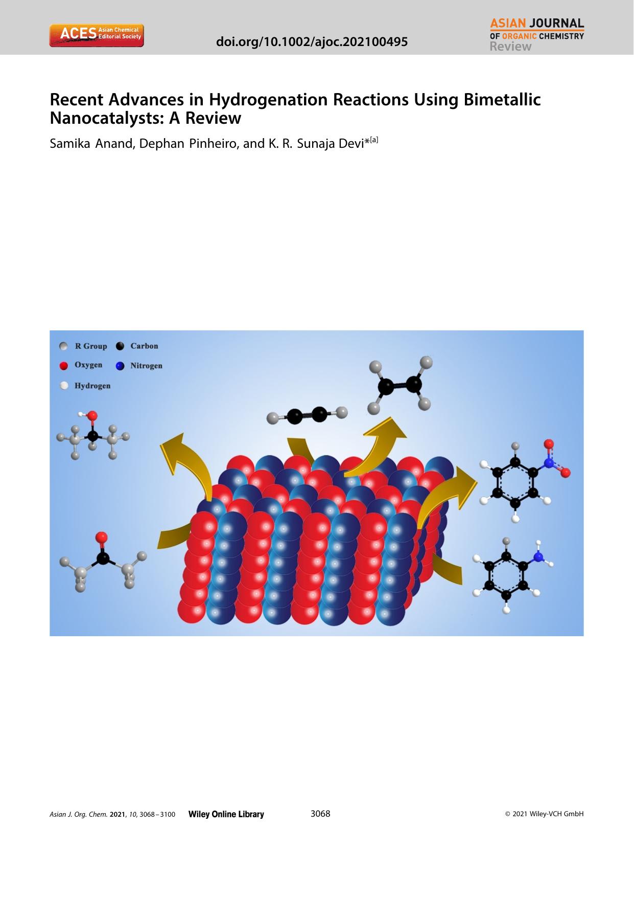 Recent Advances in Hydrogenation Reactions Using Bimetallic Nanocatalysts: A Review by Unknown