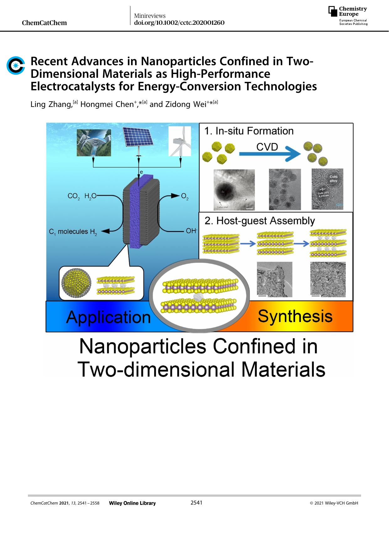 Recent Advances in Nanoparticles Confined in TwoâDimensional Materials as HighâPerformance Electrocatalysts for EnergyâConversion Technologies by Unknown