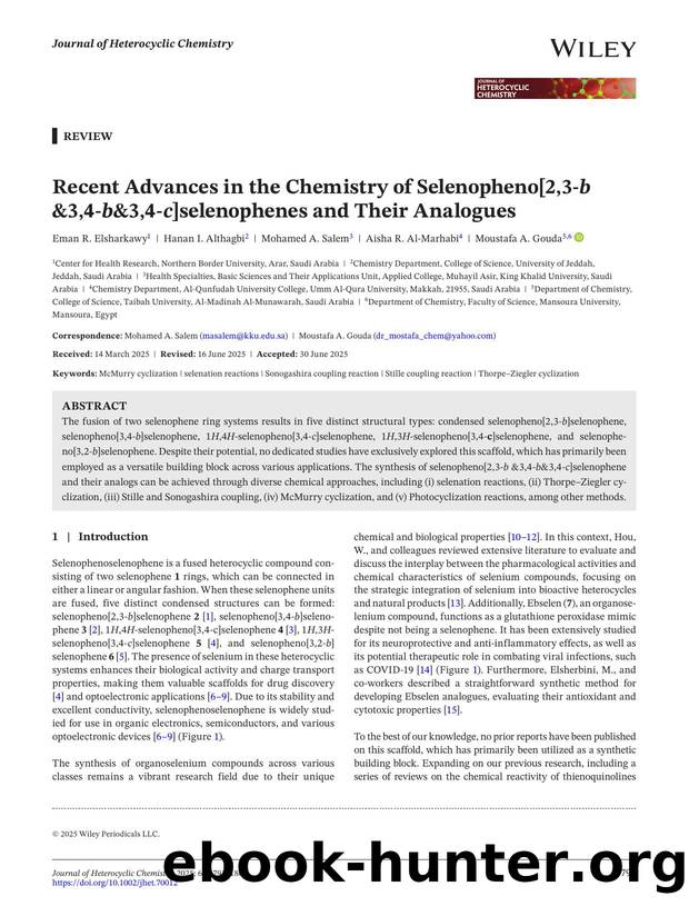 Recent Advances in the Chemistry of Selenopheno[2,3âb ,4âb,4âc]selenophenes And their Analogues by Unknown