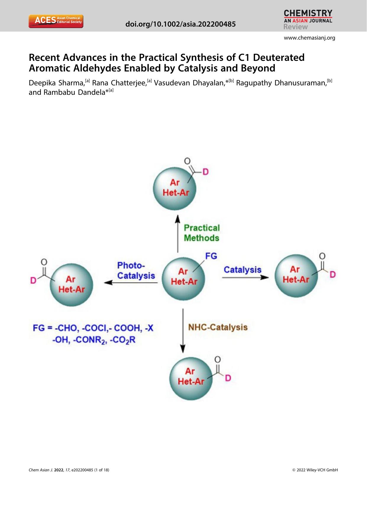 Recent Advances in the Practical Synthesis of C1 Deuterated Aromatic Aldehydes Enabled by Catalysis and Beyond by Unknown