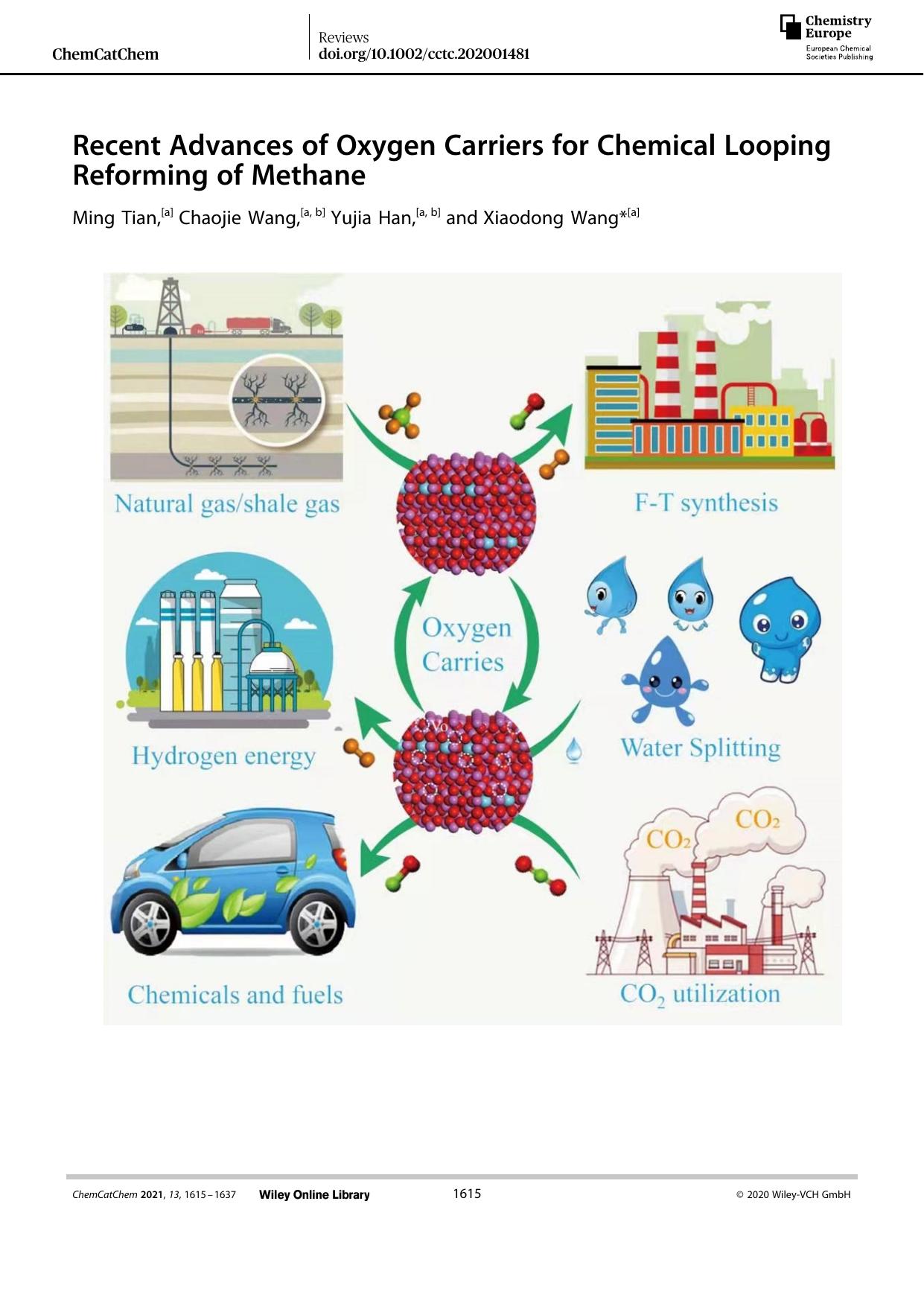 Recent Advances of Oxygen Carriers for Chemical Looping Reforming of Methane by Unknown