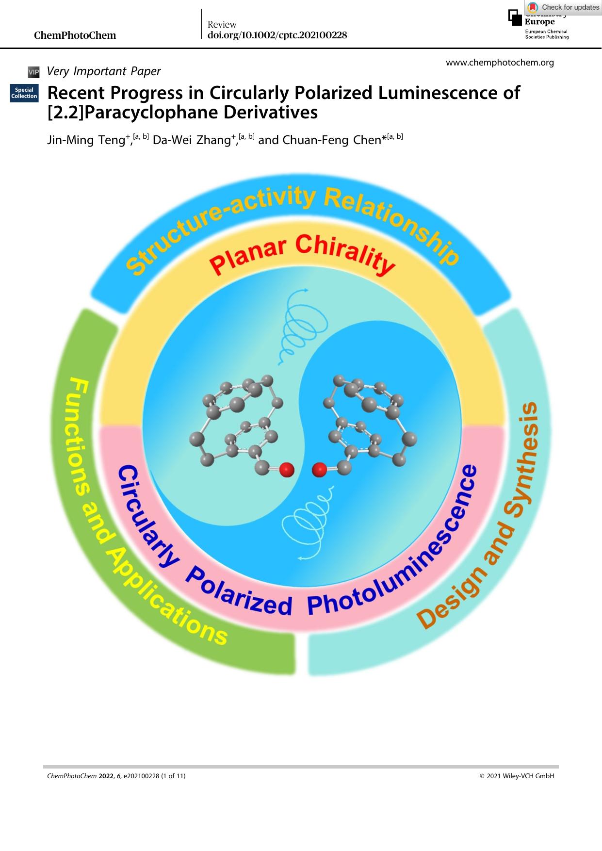 Recent Progress in Circularly Polarized Luminescence of [2.2]Paracyclophane Derivatives by Unknown