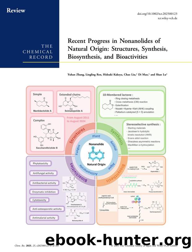 Recent Progress in Nonanolides of Natural Origin: Structures, Synthesis, Biosynthesis, and Bioactivities by Yuhan Zhang & Lingling Ren & Hideaki Kakeya & Chao Liu & Di Mao & Shan Lu