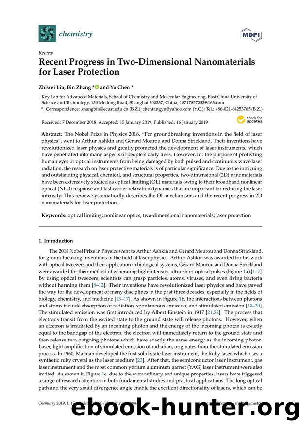 Recent Progress in Two-Dimensional Nanomaterials for Laser Protection by Zhiwei Liu Bin Zhang & Yu Chen