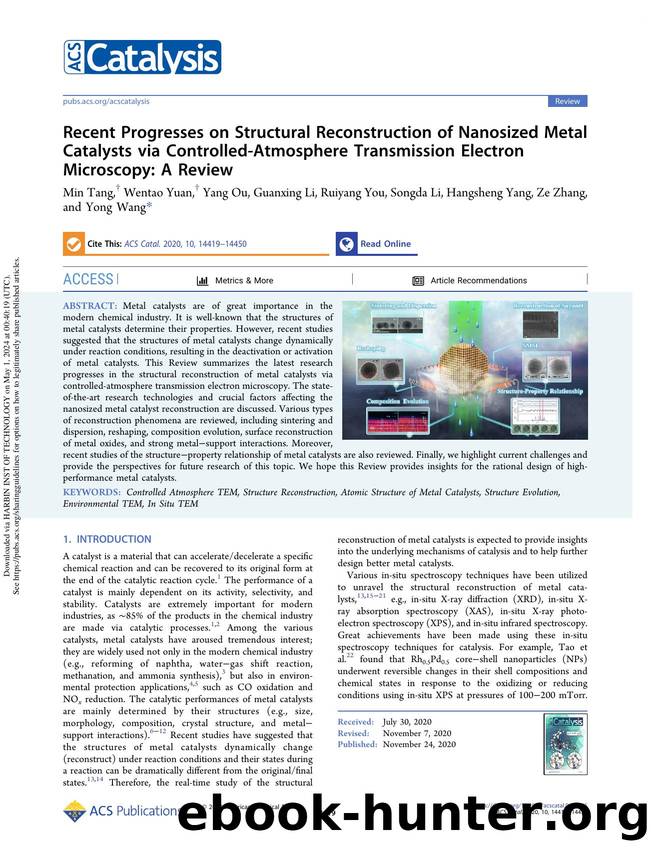 Recent Progresses on Structural Reconstruction of Nanosized Metal Catalysts via Controlled-Atmosphere Transmission Electron Microscopy: A Review by unknow