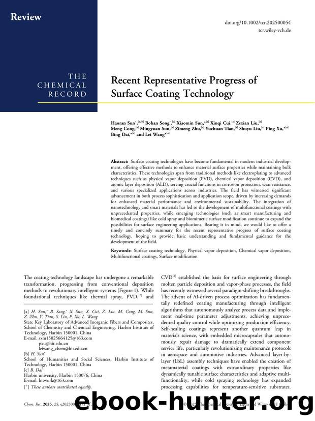 Recent Representative Progress of Surface Coating Technology by unknow