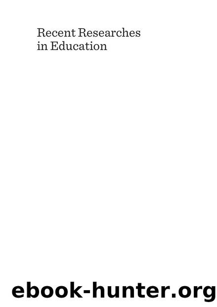 Recent Researches in Education by Recep Efe; Irina Koleva; Emin Atasoy