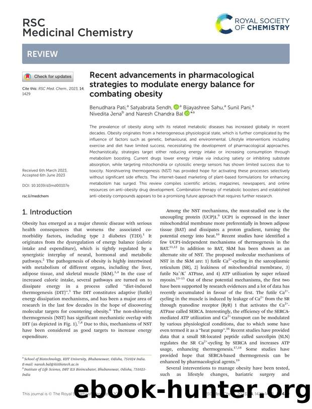 Recent advancements in pharmacological strategies to modulate energy balance for combating obesity by unknow