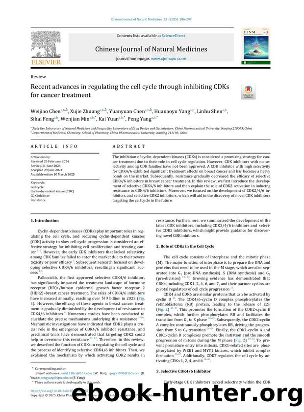 Recent advances in regulating the cell cycle through inhibiting CDKs for cancer treatment by unknow