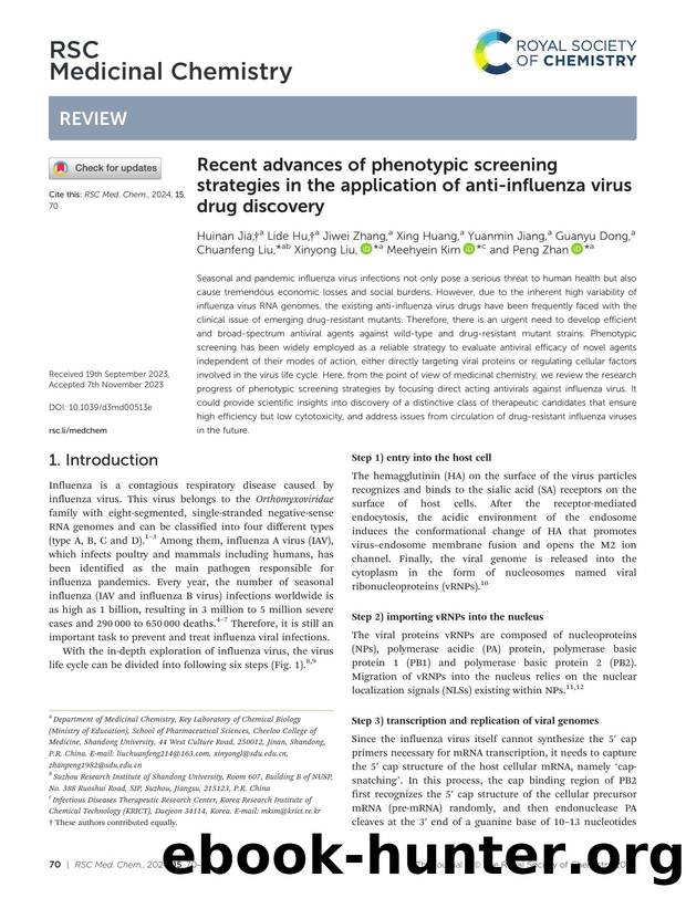 Recent advances of phenotypic screening strategies in the application of anti-influenza virus drug discovery by unknow