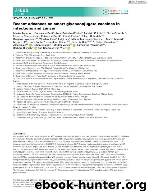 Recent advances on smart glycoconjugate vaccines in infections and cancer by Unknown