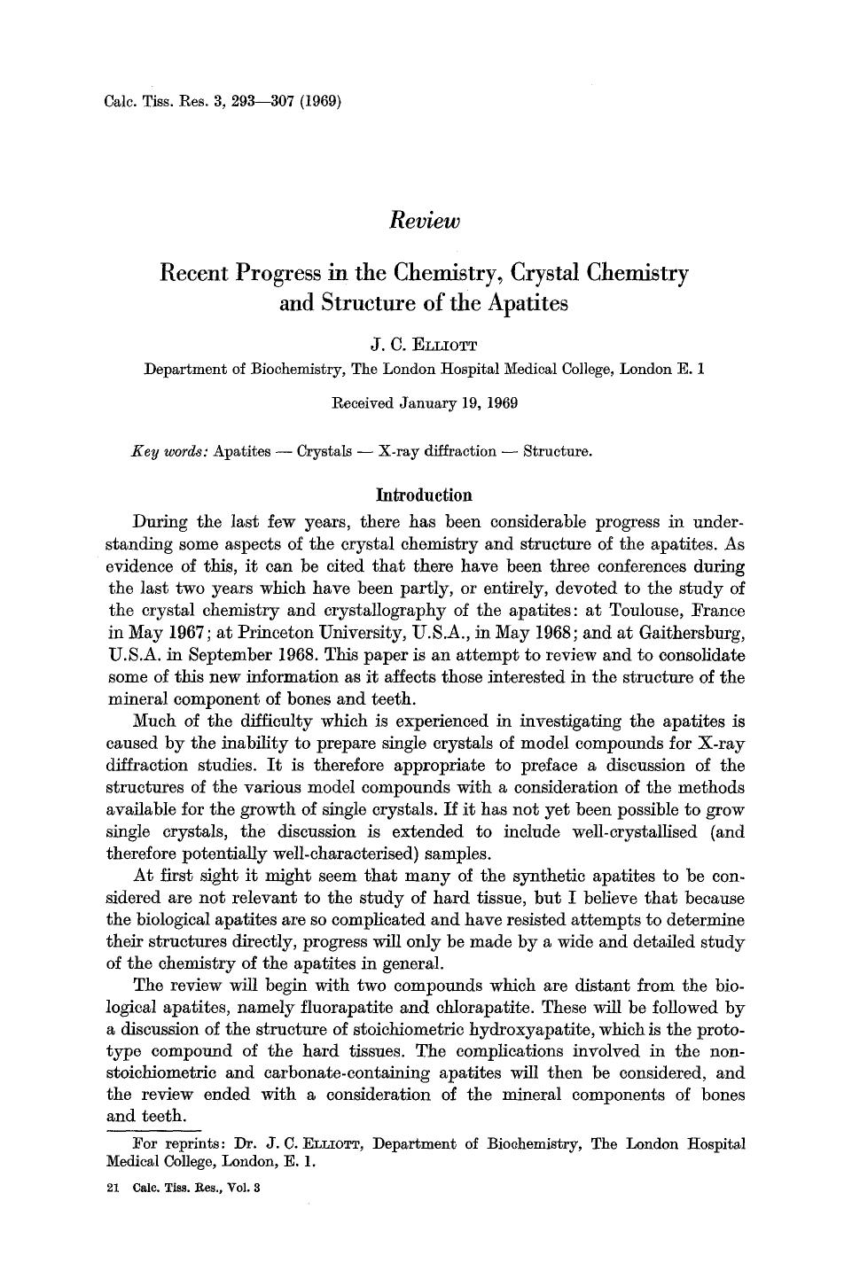 Recent progress in the chemistry, crystal chemistry and structure of the apatites by Unknown