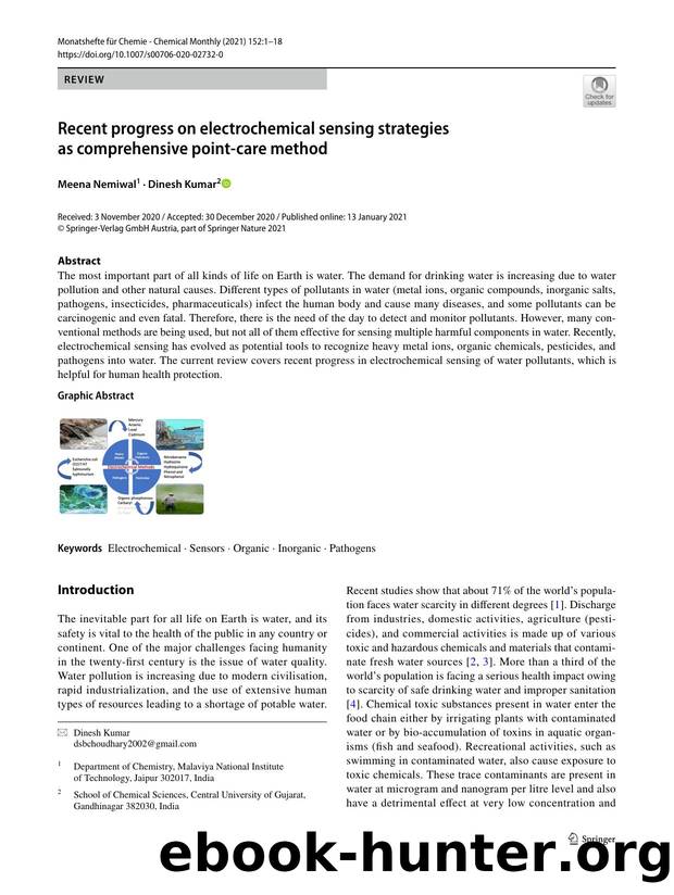 Recent progress on electrochemical sensing strategies as comprehensive point-care method by Meena Nemiwal & Dinesh Kumar