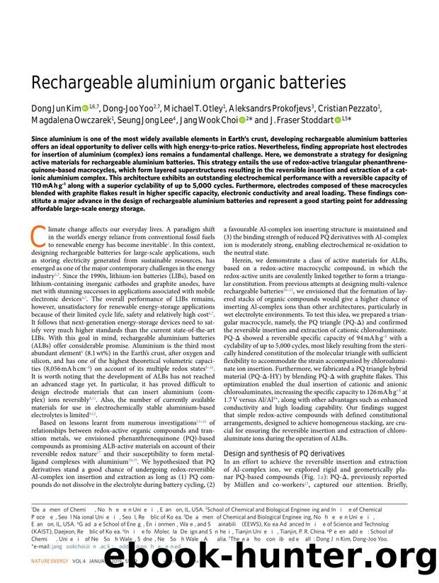 Rechargeable aluminium organic batteries by unknow