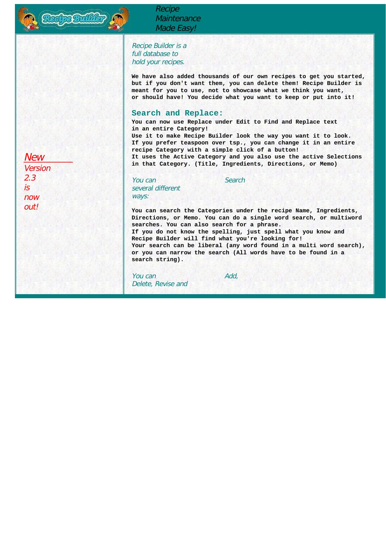 Recipe Builder. by Best of Kuszter's Collection