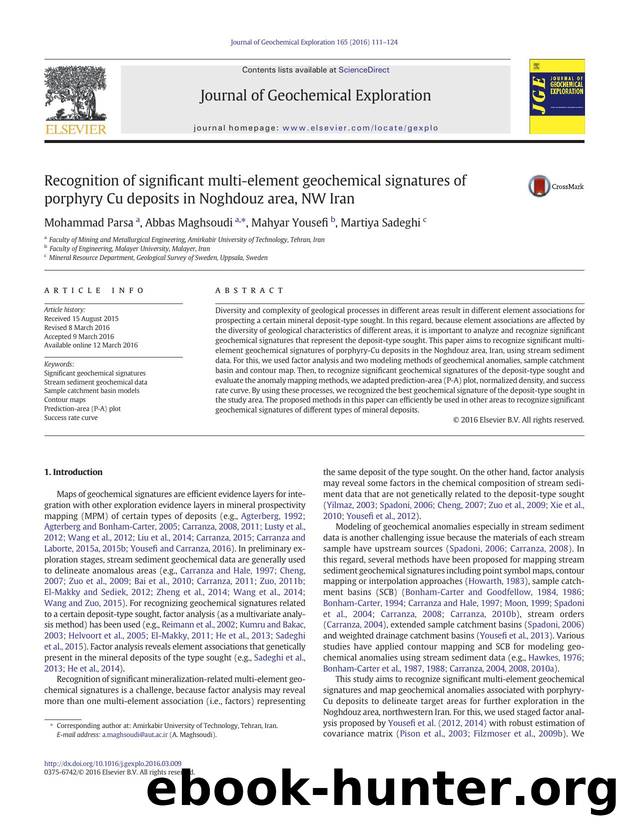 Recognition of significant multi-element geochemical signatures of porphyry Cu deposits in Noghdouz area, NW Iran by Mohammad Parsa & Abbas Maghsoudi & Mahyar Yousefi & Martiya Sadeghi