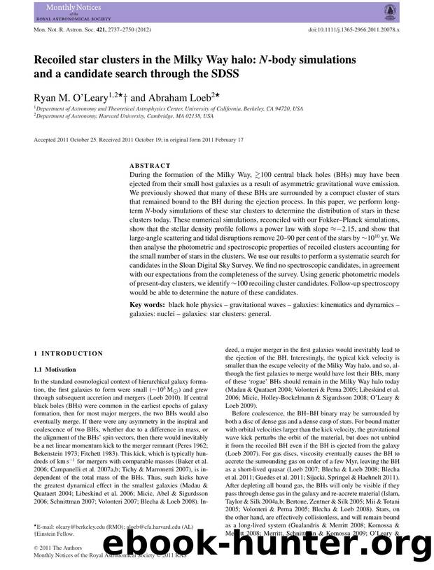 Recoiled star clusters in the Milky Way halo: Nbody simulations and a candidate search through the SDSS by Ambika p PrasadTECHBOOKS