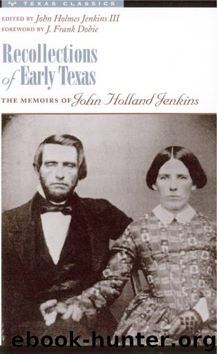 Recollections of Early Texas by John Holmes Jenkins