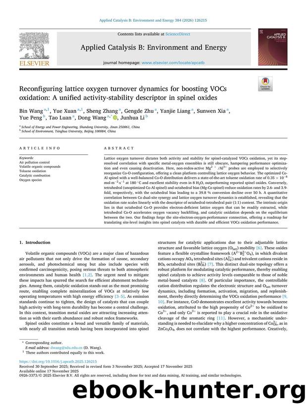 Reconfiguring lattice oxygen turnover dynamics for boosting VOCs oxidation: A unified activity-stability descriptor in spinel oxides by unknow