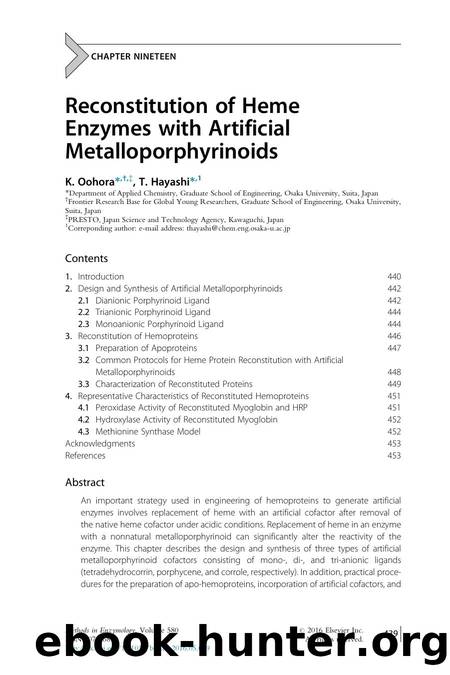 Reconstitution of Heme Enzymes with Artificial Metalloporphyrinoids by K. Oohora & T. Hayashi