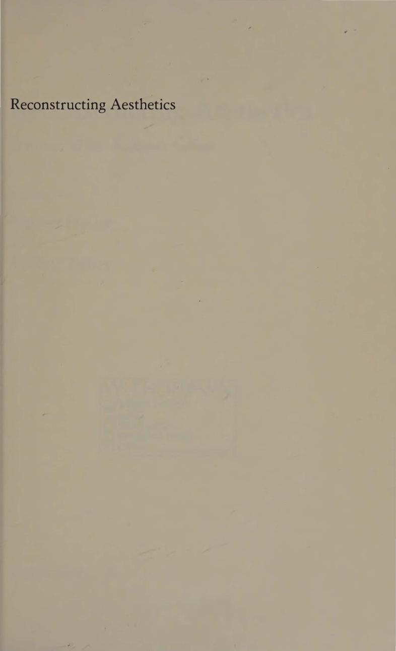 Reconstructing Aesthetics. Writings of the Budapest School by Agnes Heller Ferenc Fehér