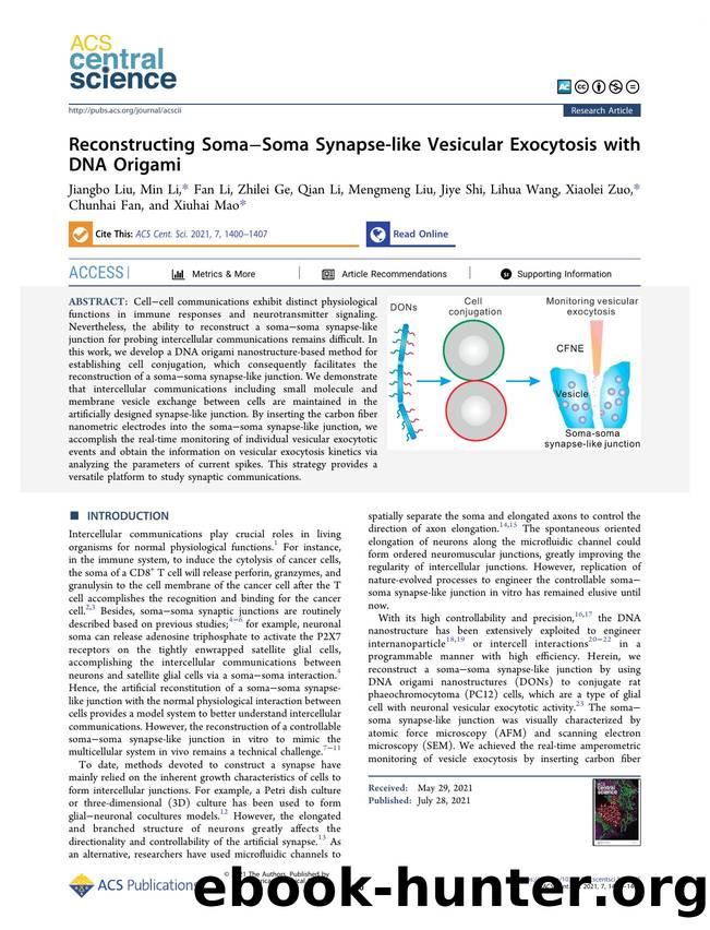 Reconstructing SomaâSoma Synapse-like Vesicular Exocytosis with DNA Origami by unknow